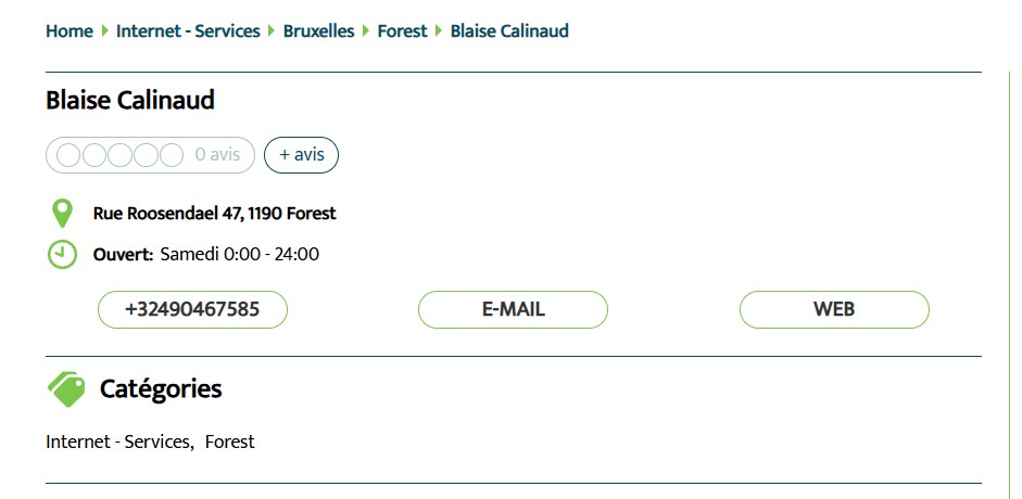 screenshot d'un annuaire de citation locale